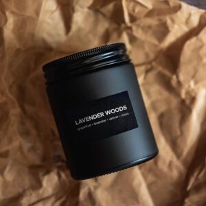 Custom Glass Scented Candle 100% Natural Soy Wax Glass Candle Cup Wood Grain Lid