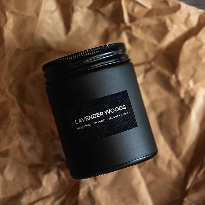 Custom Glass Scented Candle 100% Natural Soy Wax Glass Candle Cup Wood Grain Lid